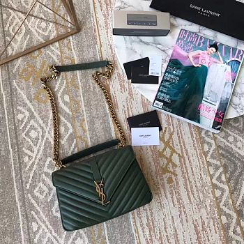 YSL Saint Laurent Dark Green 392737 Size 24 x 17 x 7 cm