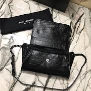 YSL Niki Body Bag Crocodile Pattern Black 577124 Size 28 x 16 x 9 cm - 4