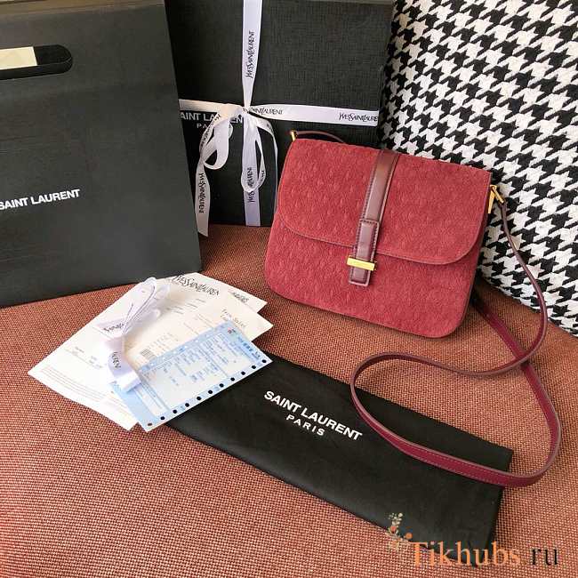 YSL Saint Laurent 19 Calfskin Messenger Bag Red Size 22 cm - 1