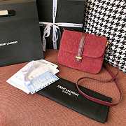 YSL Saint Laurent 19 Calfskin Messenger Bag Red Size 22 cm - 1