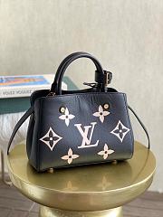 Louis Vuitton Black Grained Embossed Calfskin Handbag Montaigne BB M41053 Size 29 x 20 x 13 cm - 3