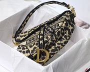 Dior Saddle Embroidery Leopard Print M9001 Size 25.5 x 20 x 6.5 cm - 5