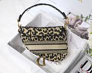 Dior Saddle Embroidery Leopard Print M9001 Size 25.5 x 20 x 6.5 cm - 3