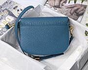 Dior Bobby Lychee Pattern Series Medium Deep Sea Blue M8010 Size 22 x 17 x 6 cm - 3