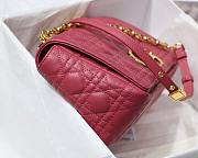 Dior Caro Medium Berry Pink M8017 Size 25.5 x 15.5 x 8 cm - 6