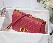 Dior Caro Medium Berry Pink M8017 Size 25.5 x 15.5 x 8 cm - 5