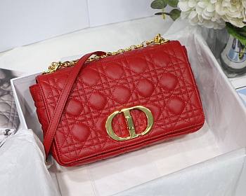 Dior Caro Medium Red M8017 Size 25.5 x 15.5 x 8 cm