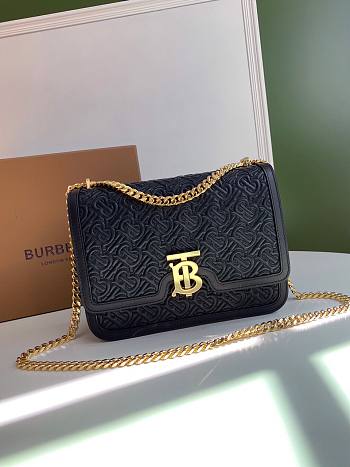 BURBERRY Logo Lock Bag Black Size 25.5 x 6.5 x 18.5 cm