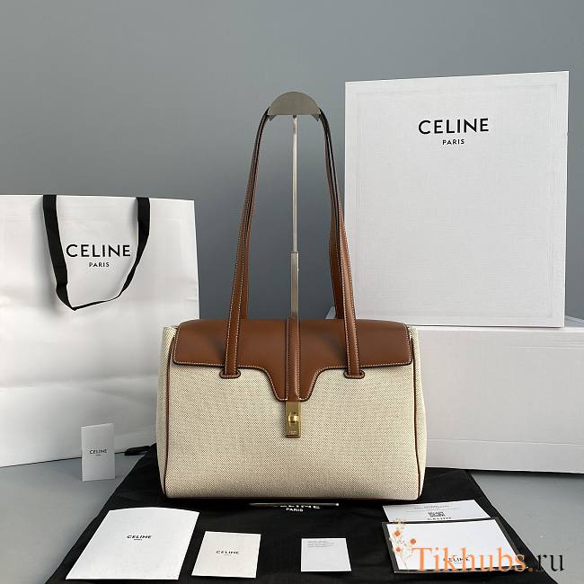 Celine Small Canvas White 60051 Size 33 x 23 x 14 cm - 1