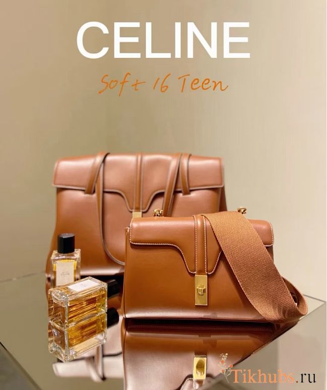 Celine Soft 16 Teen Brown 60157 Size 17 x 24 x 9 cm - 1