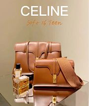 Celine Soft 16 Teen Brown 60157 Size 17 x 24 x 9 cm - 1