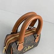 Celine Mini Boston Embroidery Presbyopia Brown 60043 Size 14 x 11 x 7.5 cm - 2