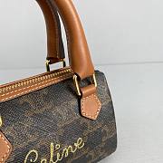 Celine Mini Boston Embroidery Presbyopia Brown 60043 Size 14 x 11 x 7.5 cm - 4