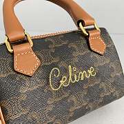 Celine Mini Boston Embroidery Presbyopia Brown 60043 Size 14 x 11 x 7.5 cm - 3