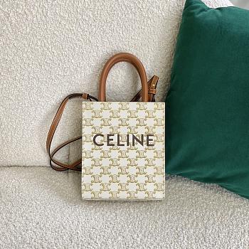 Celine Mini Cabas Old Flower White 2200 Size 17 × 21 × 4 cm