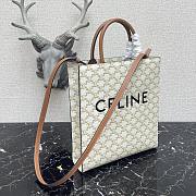 Celine Mini Cabas Old Flower White 2189 Size 17 × 21 × 4 cm - 2