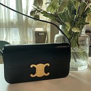 Celine Arc De Triomphe Armpit Bag Black 35029 Size 20 × 10 × 4 cm - 1