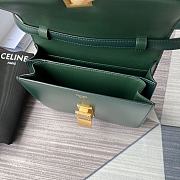 Celine Cowhide Hand Rubbing Pattern Green 11043 Size 18 x 15 x 6 cm - 5