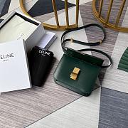 Celine Cowhide Hand Rubbing Pattern Green 11043 Size 18 x 15 x 6 cm - 2