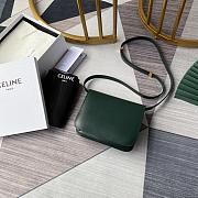 Celine Cowhide Hand Rubbing Pattern Green 11043 Size 18 x 15 x 6 cm - 3