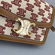 Celine Triomphe Box Bag Small Embroidery Reddish Brown 60018 Size 18 x 14 x 6 cm - 3