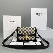 Celine Triomphe Box Bag Embroidery Black 60018 Size 22 x 16 x 7 cm - 1