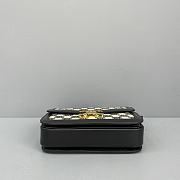 Celine Triomphe Box Bag Embroidery Black 60018 Size 22 x 16 x 7 cm - 6