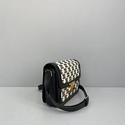 Celine Triomphe Box Bag Embroidery Black 60018 Size 22 x 16 x 7 cm - 4