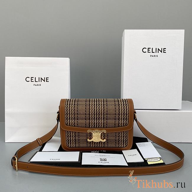 Celine Houndstooth Box Bag 60018 Size 22 x 16 x 7 cm - 1