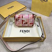 Fendi Baguette Mini Canvas Color Embroidery Planting Grass 2031 Size 19 x 10 x 4 cm - 2