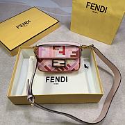 Fendi Baguette Mini Canvas Color Embroidery Planting Grass 2031 Size 19 x 10 x 4 cm - 4