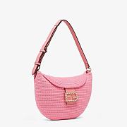 Fendi Small Croissant Cotton Handbag Pink Size 29 x 22 x 3 cm - 4