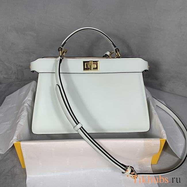 Fendi Peekaboo Iseeu Grow Grass White 88N323 Size 29 x 19 x 11.5 cm - 1