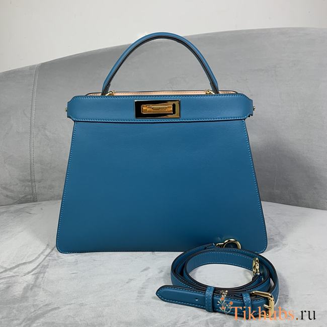 Fendi Peekaboo Iseeu Blue 88N325 Size 33 x 25 x 12 cm - 1