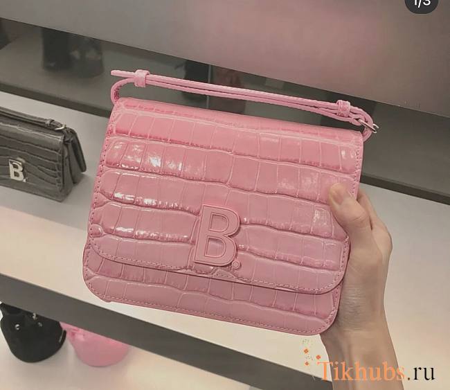 Balenciag B Bag Small Square Bag Pink 92951 Size 18 x 14 x 10 cm  - 1