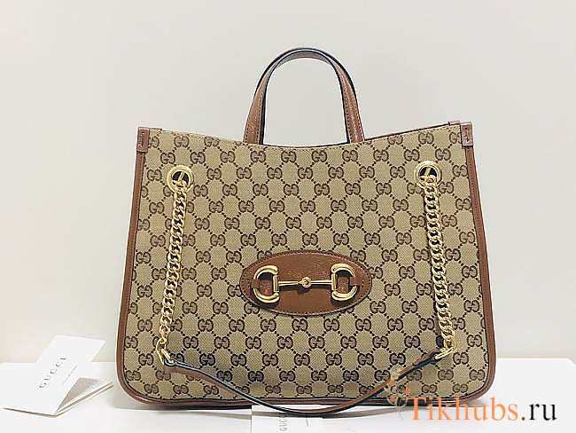 Gucci GG Supreme Tote Bag Brown Size 35 x 27 x 12 cm - 1