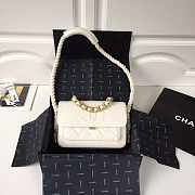 Chanel Flap Bag White AS0074 Size 15 x 6 x 22 cm  - 1