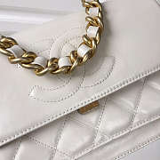 Chanel Flap Bag White AS0074 Size 15 x 6 x 22 cm  - 6