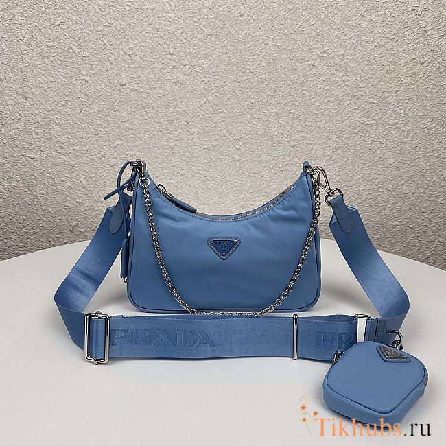 Prada Re-Edition 2005 Nylon Shoulder Bag Blue  - 1