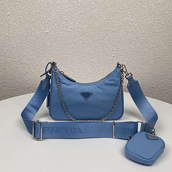 Prada Re-Edition 2005 Nylon Shoulder Bag Blue 