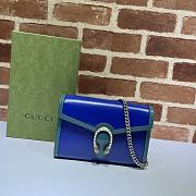 Gucci Dionysus Leather Mini Chain Bag Blue 401231 Size 20 x 13.5 x 3 cm - 1