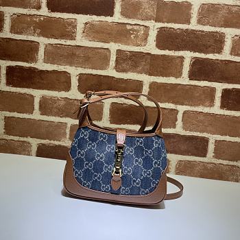 Gucci Blue Jackie 1961 Mini Cross Body Bag 637092 Size 19 x 13 x 3 cm