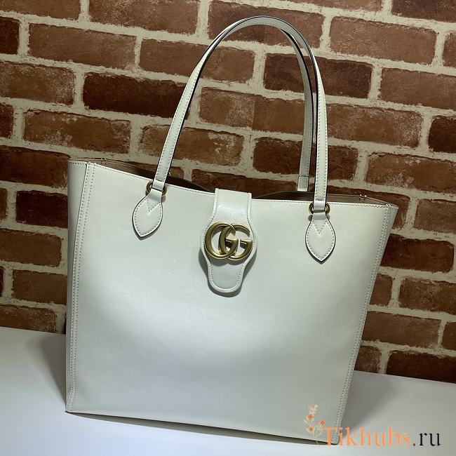 Gucci Medium Tote With Double G In White Leather 649577 Size 35 x 32 x 11 cm - 1