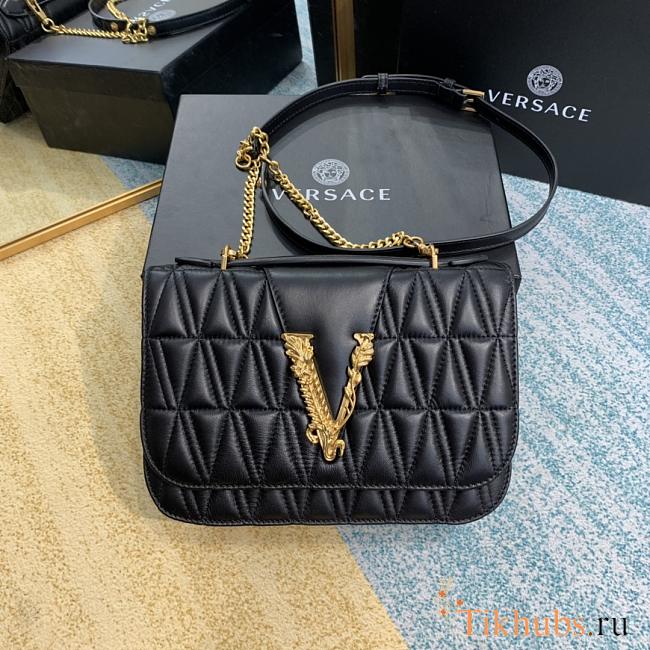 Versace Virtus Embroidered Sheepskin Black 2002 Size 24 x 9 x 16.5 cm - 1