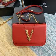 Versace Virtus Calfskin Shoulder Bag Red 2002 Size 24 x 9 x 16.5 cm - 1