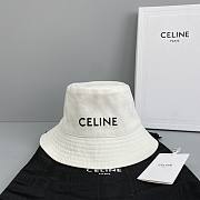 Celine Letter Fisherman Hat White 60585  - 1