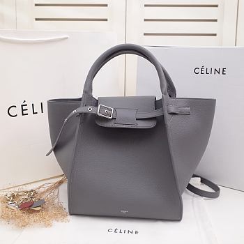 Celine Calfskin Handbag Dark Gray 183313 Size 24 x 26 x 22 cm