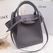 Celine Calfskin Handbag Dark Gray 183313 Size 24 x 26 x 22 cm - 3