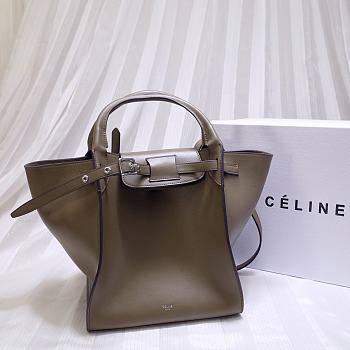 Celine Calfskin Handbag Dark Brown 183313 Size 24 x 26 x 22 cm