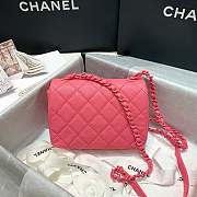 Chanel Flap Bag Caviar Leather Pink Size 17cm  - 6